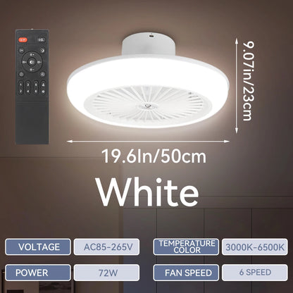 Ceiling Fan with LED Light and Remote Dimmable Three Colors - Home Smart Direct