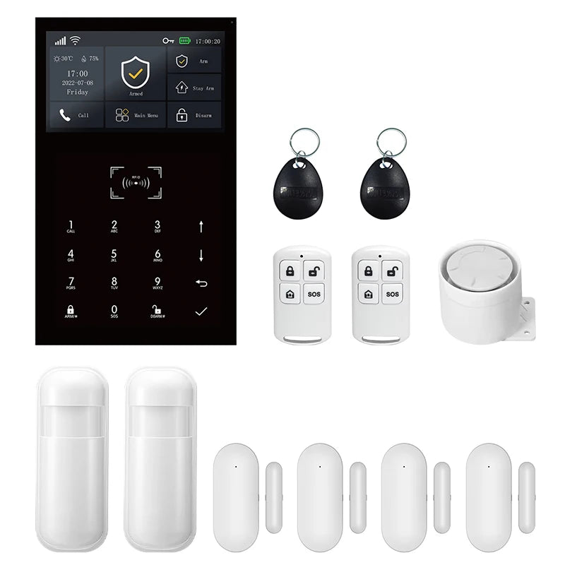 PGST WiFi 2G GSM Home Alarm System Tuya Security Protection Alarm Security System Kit Smart Life Automation Motion Door Sensor - Home Smart Direct