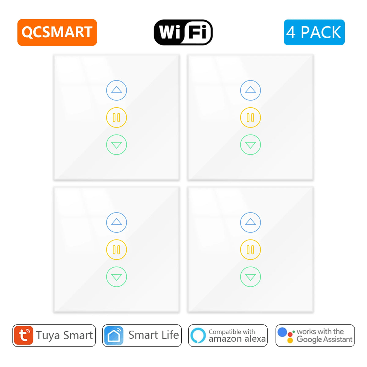 Smart Curtain Switch with Backlight and Percentage Control