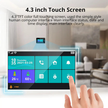 KERUI G60B Tuya Alarm Panel Temperature and Humidity WIFI GSM Alarm System for Home Security DIY Alarm Kit with Motion Sensors - Home Smart Direct