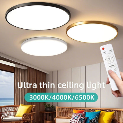 Dimmable LED Flush Mount Ceiling Light with Remote - Home Smart Direct