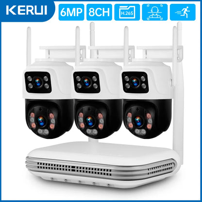 KERUI Waterproof 6MP HD Wireless Dual Lens PTZ WIFI IP Home Security Surveillance Camera System 8CH NVR Video H.265 CCTV Kit - Home Smart Direct