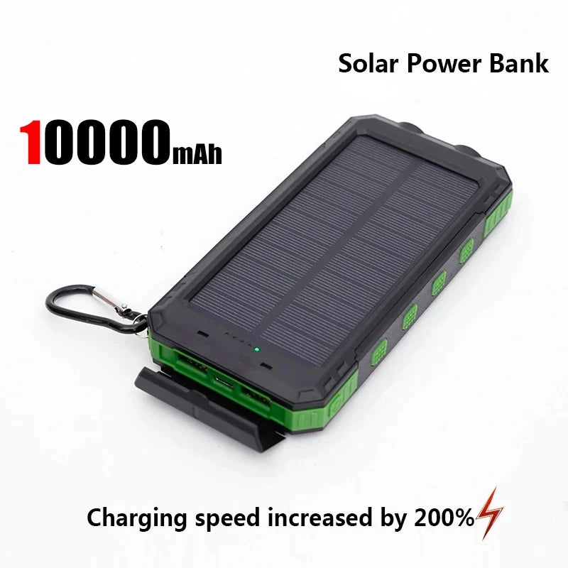 Solar Power Bank Portable Charger with Light for Outdoor Use - Home Smart Direct