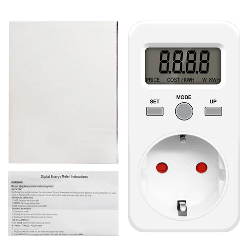 Digital Energy Meter Wattmeter Socket Voltage Power Consumption Monitor