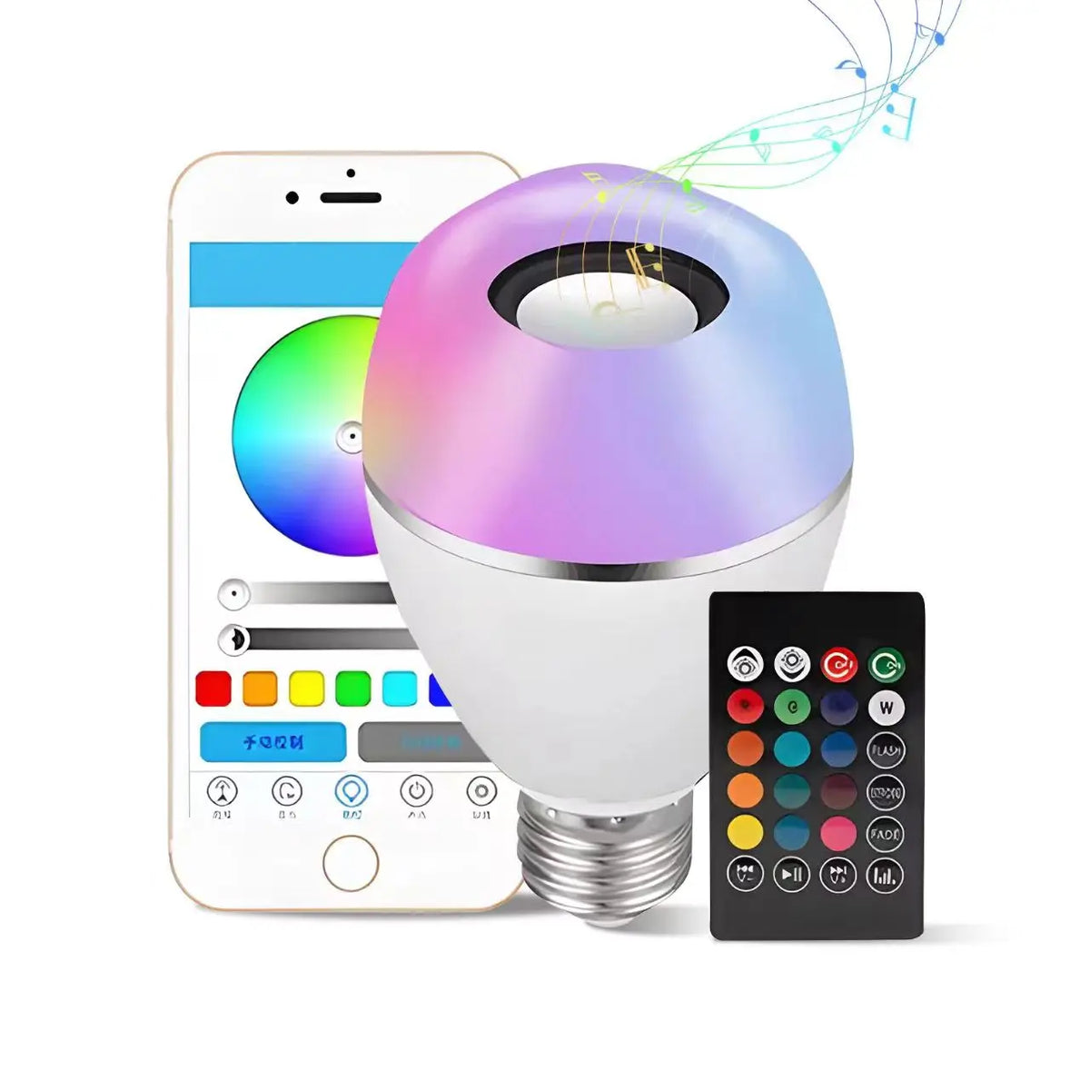 LED Music Light Bulb with Bluetooth Speaker and App Control - Home Smart Direct