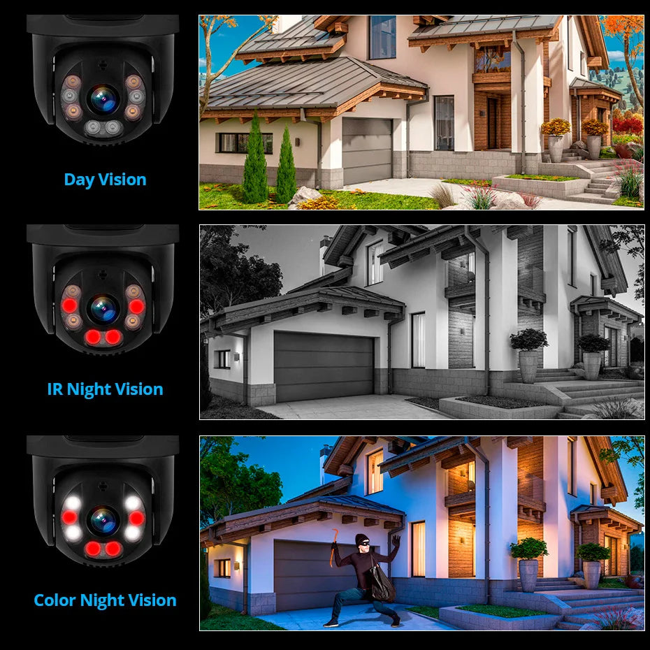 KERUI 6MP Full HD 8CH POE NVR Surveillance Camera System Dual Lens PTZ WIFI IP Home Security  Video H.265 CCTV For Russia - Home Smart Direct