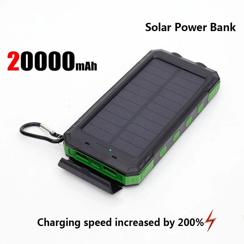 Solar Power Bank Portable Charger with Light for Outdoor Use - Home Smart Direct