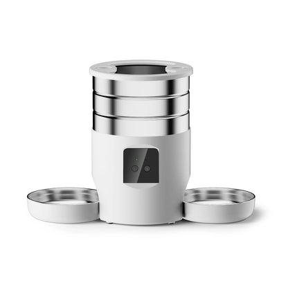 WiFi Automatic Cat Feeder with Dual Stainless Steel Bowls