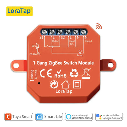 Tuya Smart  ZigBee 3.0 Relay 16A DIY Module for Light and Device ON OFF App Remote Control Timer Support Google Home Alexa MQTT - Home Smart Direct