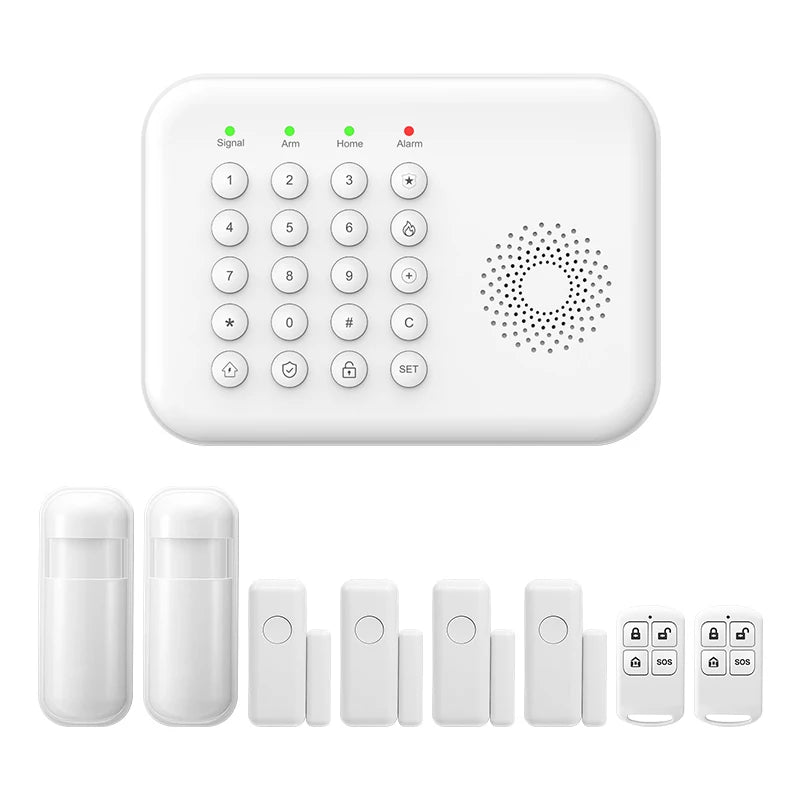 PGST WiFi GSM Security Protection Alexa Tuya Smart Life Home Automation Motion Door Magnetic Sensor Alarm Security System Kit - Home Smart Direct