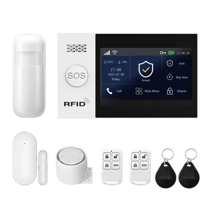 PGST WiFi 4G Tuya Smart Life Home Alarm Security System Kit Alexa Home Automation Alarm Security Protection Door Motion Sensor - Home Smart Direct