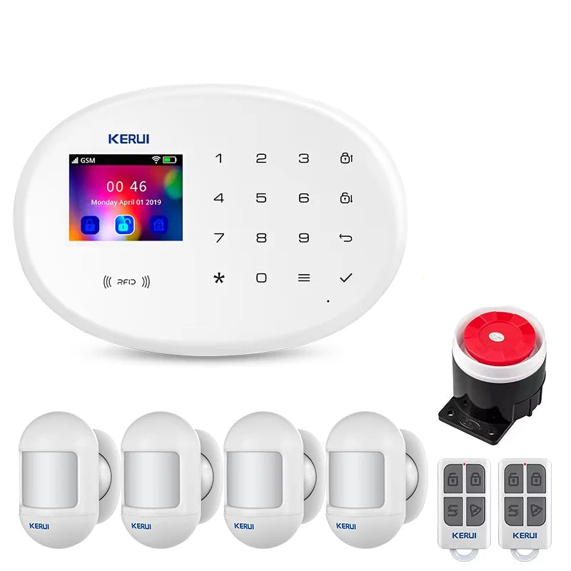 KERUI W202 Alarm System Kit WIFI GSM Home Appliance Security Protection Tuya Smart APP Support Alexa with Motion Sensor Detector - Home Smart Direct