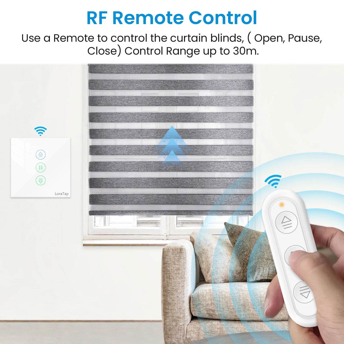 Touch Panel Curtain Switch with Percentage Control - Home Smart Direct