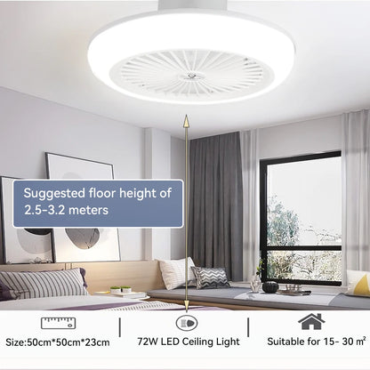Ceiling Fan with LED Light and Remote Dimmable Three Colors - Home Smart Direct
