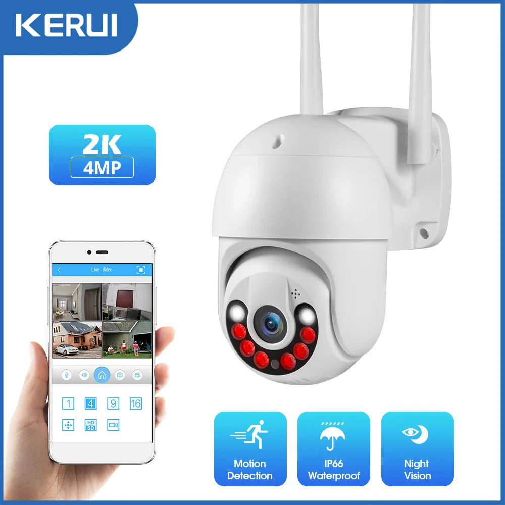 KERUI 2K 4MP Outdoor Full HD Security WIFI IP Camera Icsee 2.5inch HDD Match For Wireless MINI 8CH NVR System Host - Home Smart Direct