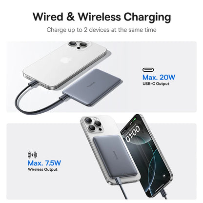 Magnetic Wireless Power Bank Slim Portable Charger - Home Smart Direct