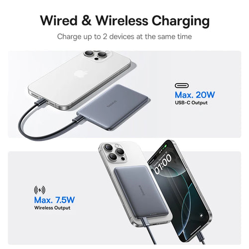 Magnetic Wireless Power Bank Slim Portable Charger - Home Smart Direct