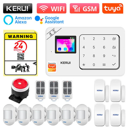 KERUI Home Alarm Kit Wireless WiFi GSM Anti-Theft with Touch Screen Tuya Smart Life App Alarm System for Security Protection - Home Smart Direct