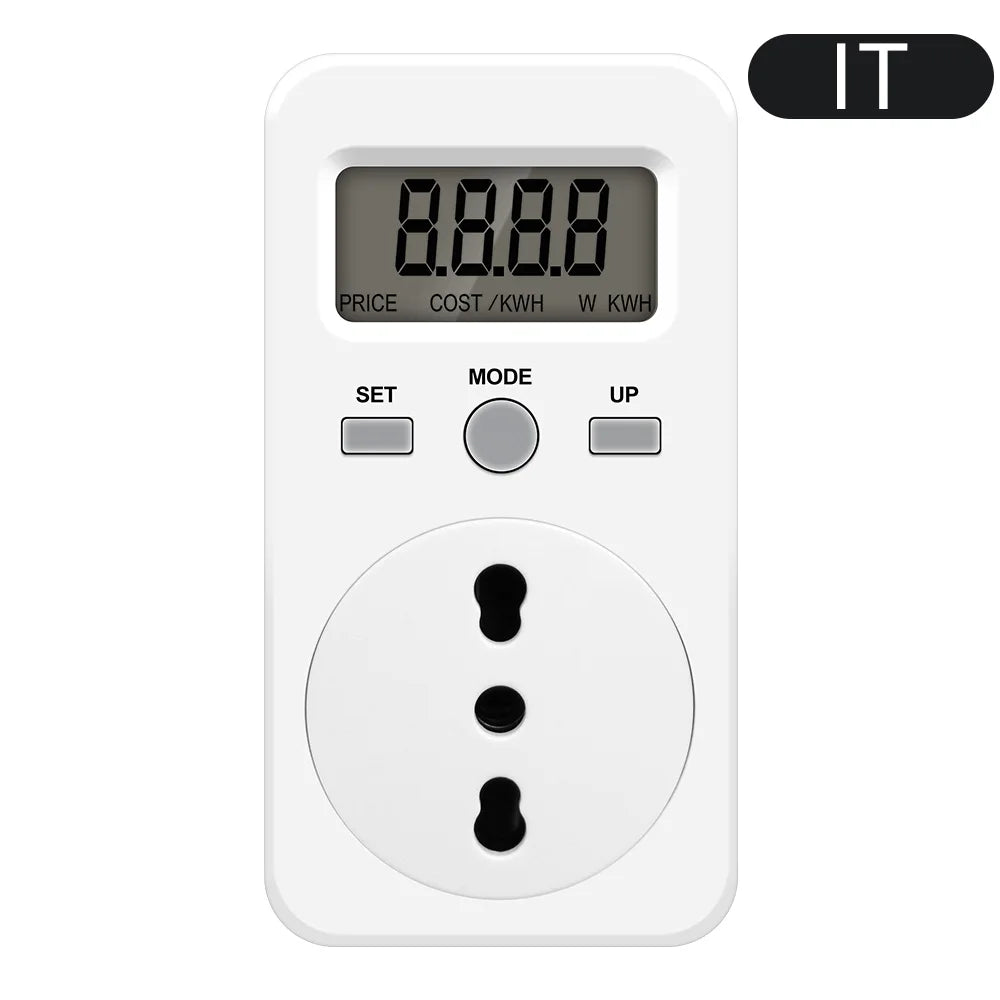 Digital Energy Meter Wattmeter Socket Voltage Power Consumption Monitor