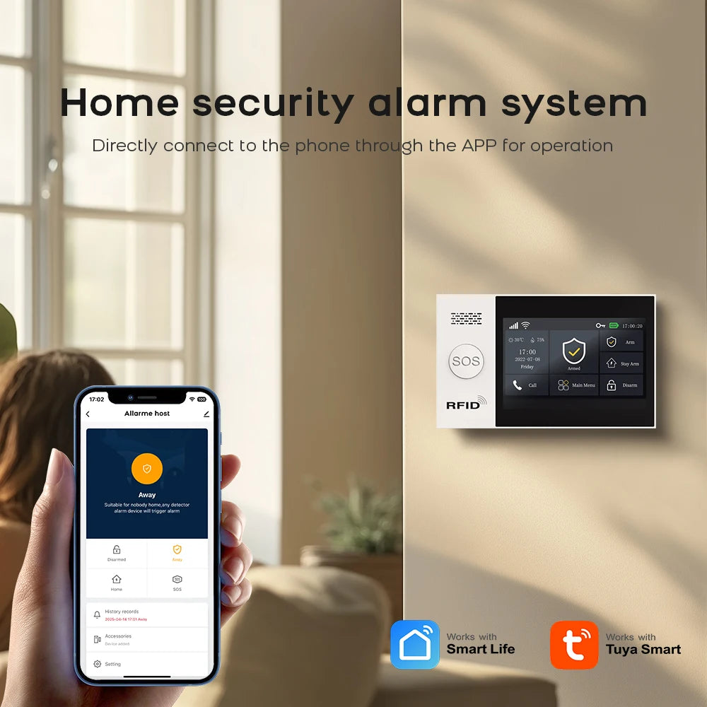 PGST WiFi 4G Tuya Smart Life Home Alarm Security System Kit Alexa Home Automation Alarm Security Protection Door Motion Sensor - Home Smart Direct