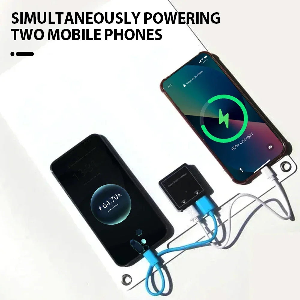 Portable Solar Charger with Dual USB and Waterproof Design