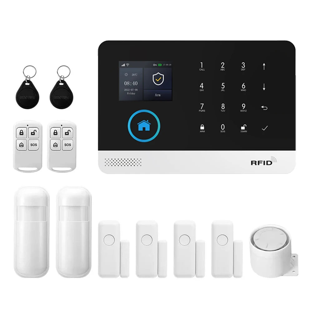 PGST WiFi 4G Tuya Smart Life Home Alarm Security System Set Kit Alexa Automation Alarm Security Protection Door Motion Detector - Home Smart Direct