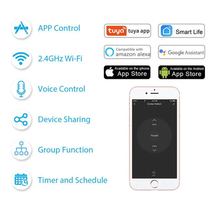 Smart Curtain Module Switch with WiFi Remote Control - Home Smart Direct