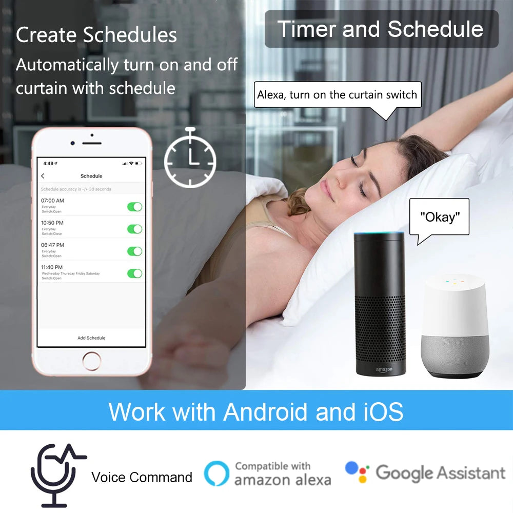 Smart Curtain Module Switch with WiFi Remote Control - Home Smart Direct